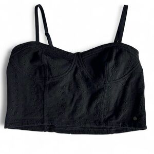 Denim & Supply Ralph Lauren Black Eyelet Crop Top